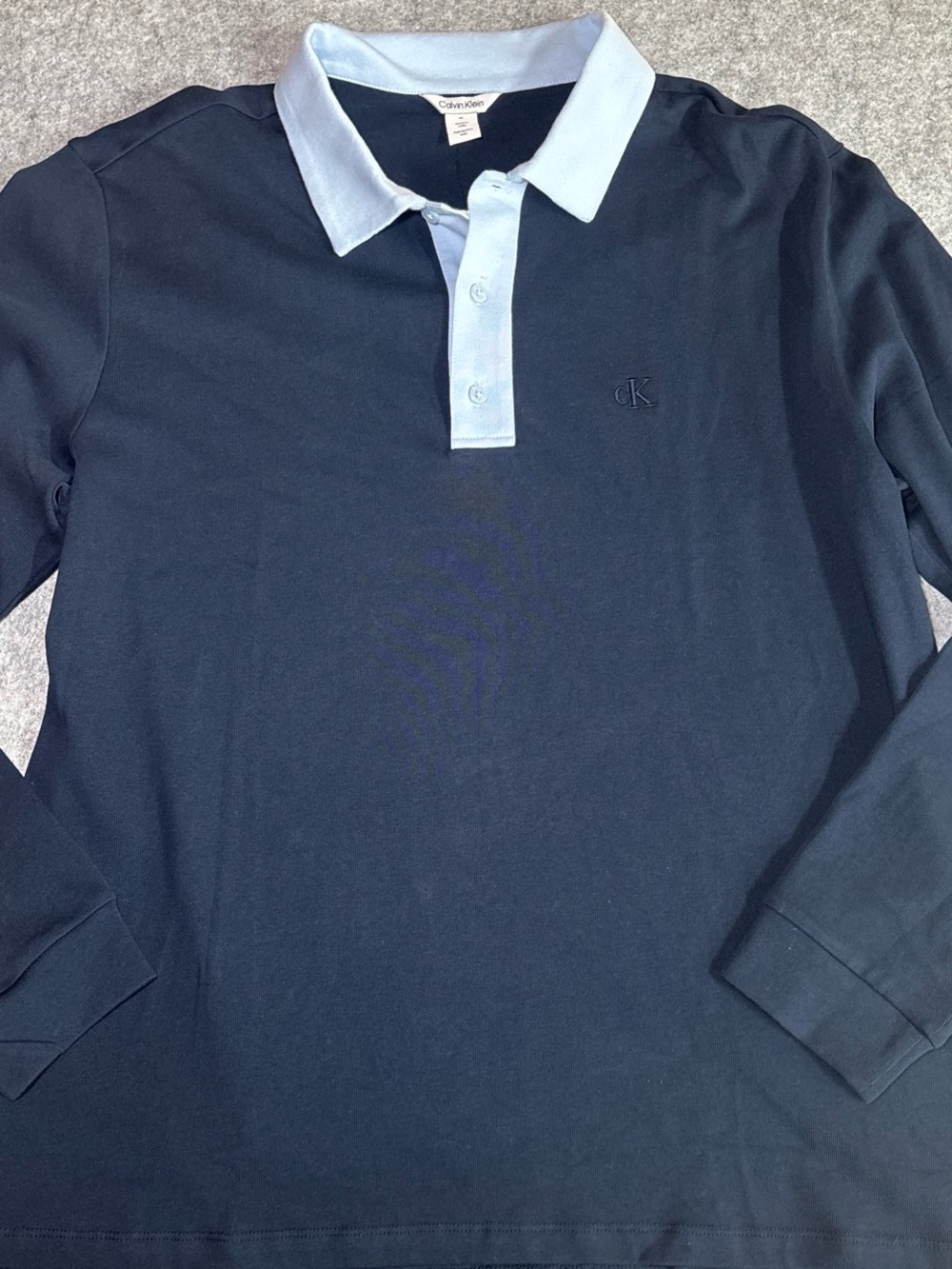 Calvin Klein Navy Polo with Light Blue Trim